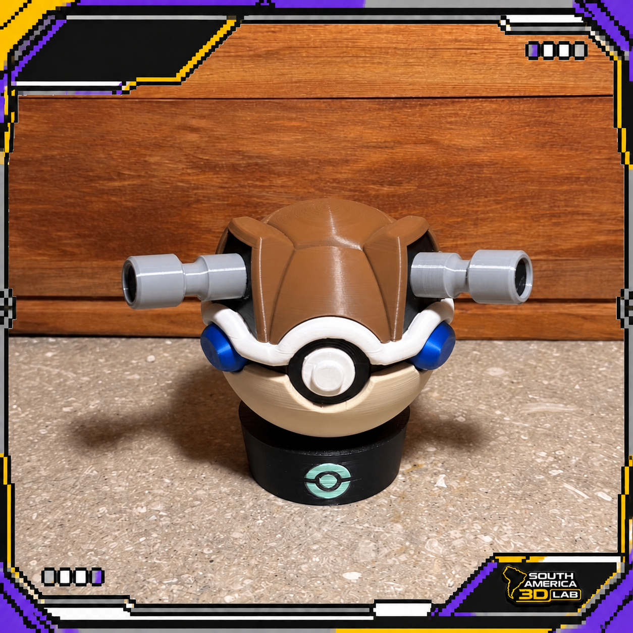 Blastoise-inspired Poké Ball, centered front view