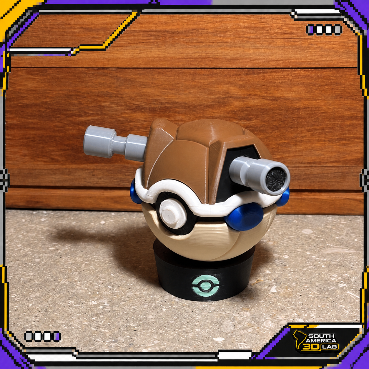 Blastoise-inspired Poké Ball, left three-quarter view