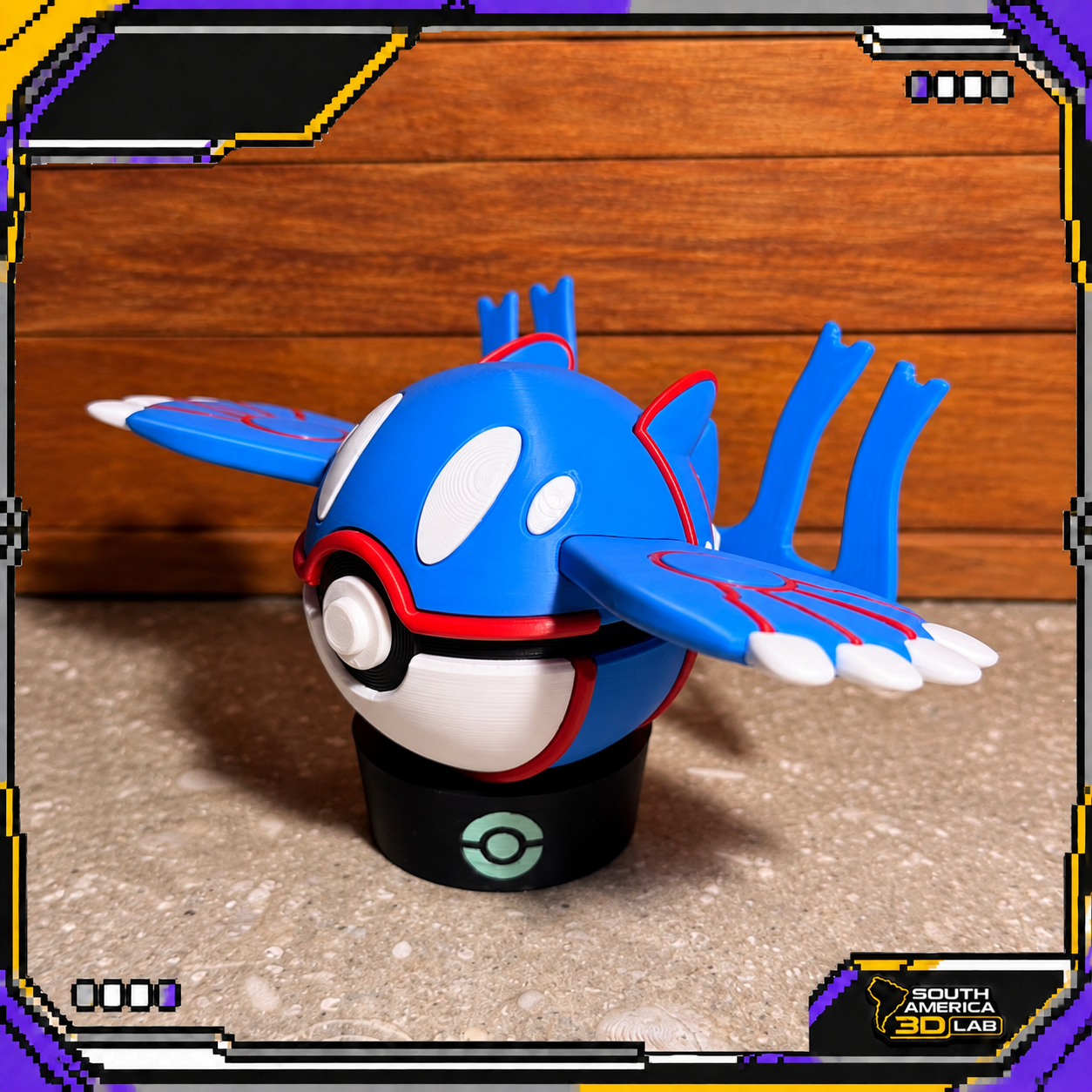 Kyogre-inspired Poké Ball, right three-quarter view