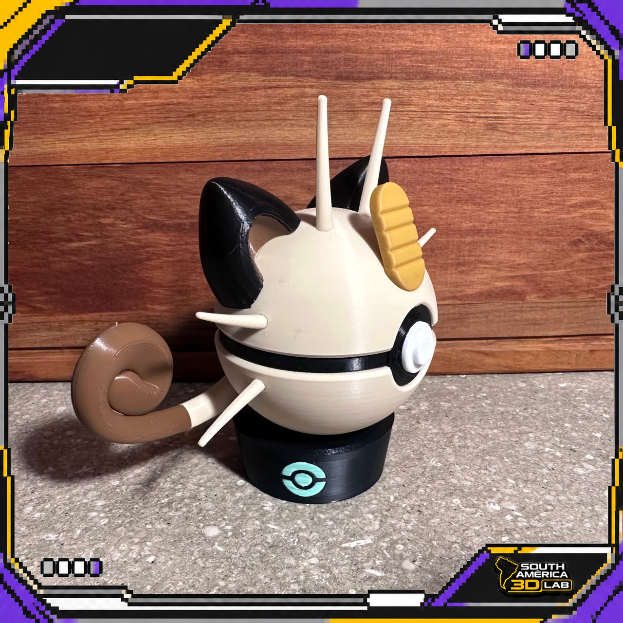 Meowth Poké Ball, left view