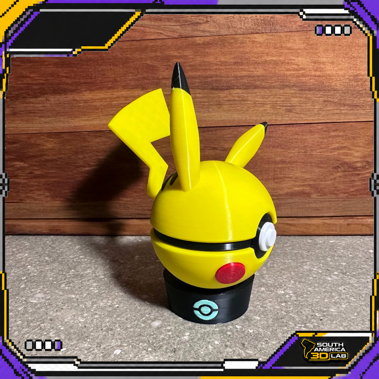 Pikachu-inspired Poké Ball, right three-quarter view