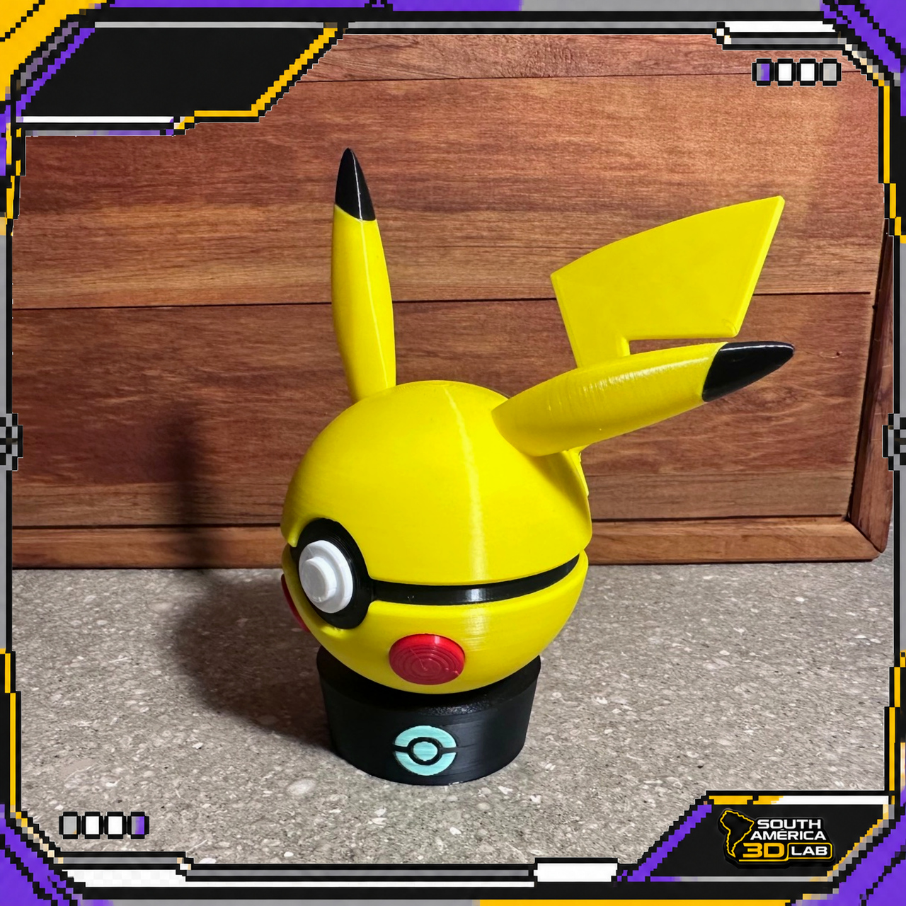 Pikachu-inspired Poké Ball, left three-quarter view