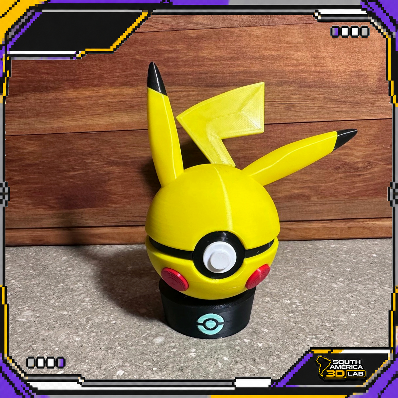Pikachu-inspired Poké Ball, centered front view